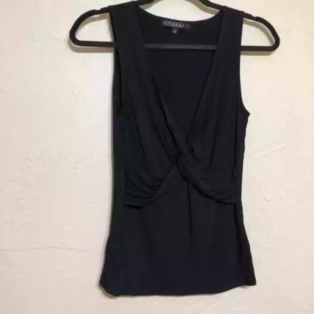 Laundry by Shelli Segal Womens Shirt Small Black Sleeveless Blouse