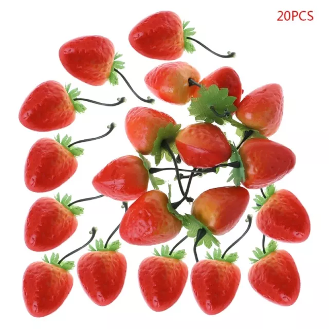 20pcs Simulation Artificial Strawberry Fake Fruit Home Party Decor