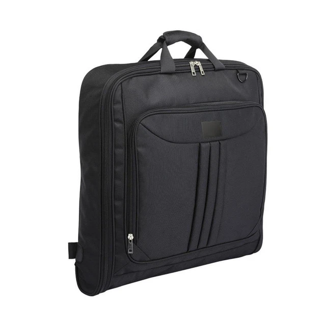 2 in 1 Hanging Suitcase Luggage Bags for Travel Foldable Carry On Bag Black ψ