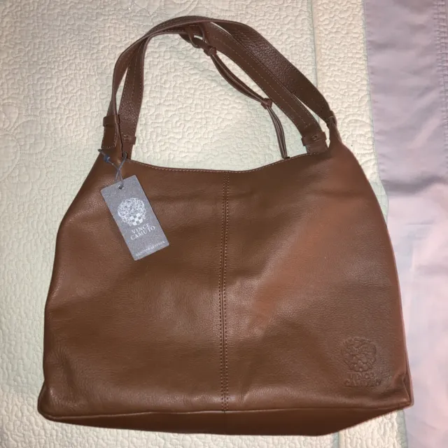 NWT VINCE CAMUTO CORIN Leather Hobo - Cocoa Biscuit NWT