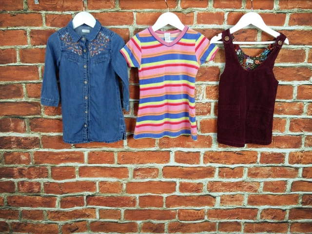 Girls Bundle Age 2-3 Years 100% Next Pinafore Dress Set Light Denim Beach 98Cm