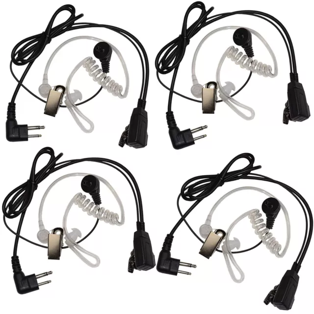 4-Pack HQRP 2Pin Manos Libres Auricular Pulsar para Hablar Micro Motorola Radio