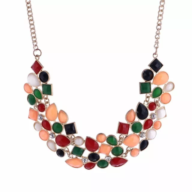 Charm Fashion Pendant Chain Crystal Choker Chunky Statement Bib Necklace Jewelry
