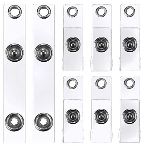 50PCS PVC Badge Strap with Snap Clear Vinyl ID Badge Holder Strap with Snap and