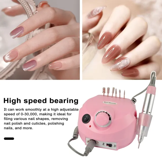 Nail Polisher Nail Drill Machine Nail Polisher with 6 Grinding Heads for Nail