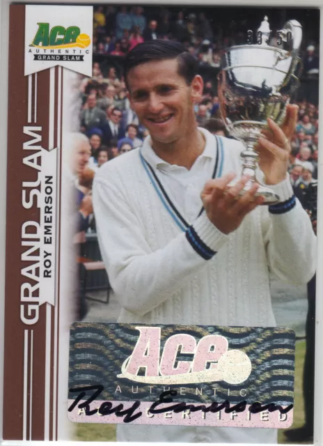 2013 Ace Grand Slam Tennis Auto: Roy Emerson #33/50 Autograph Australian Legend