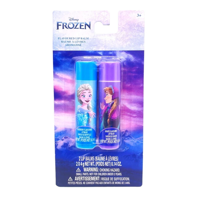 Disney FROZEN 2 Pack Flavored Lip Balms, Blueberry and Grape NET WT. 0.14 OZ