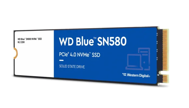 Western Digital WDS500G3B0E Blue SN580 NVMe™ SSD 500GB  M.2 2280  PCIe Gen4 x4