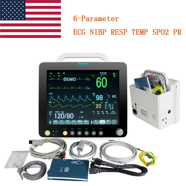 CAREJOY VITAL SIGNS Patient Monitor Cardiac Machine ICU SPO2 PR 12 inch