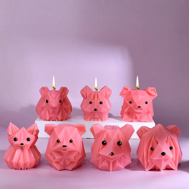 3D Dog Cat Candle Silicone Mold Animal Soy Wax Candle Making Resin Cake Molds