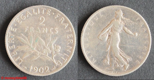 Monnaie France - 2 Francs Argent Semeuse 1914, état SUP (97-16)