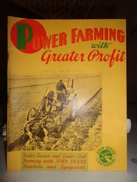 Vintage 1937 John Deere Power Farming with Greater Profit. REPRINT