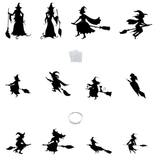 Halloween Witch Wall Stickers Set - Removable Decals-RO