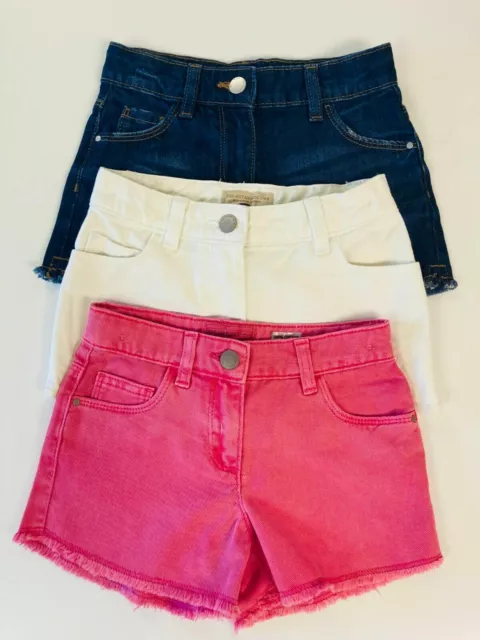 Girls Denim Shorts Red White Blue RRP £14 Famous High Street Brand Age 3 to 16