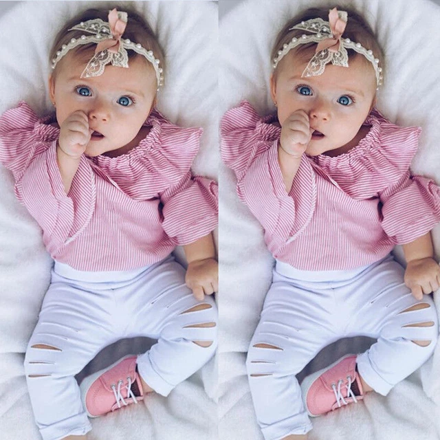 Newborn Infant Kid Baby Girls Romper Bodysuit Leggings Pants Outfits Clothes Set