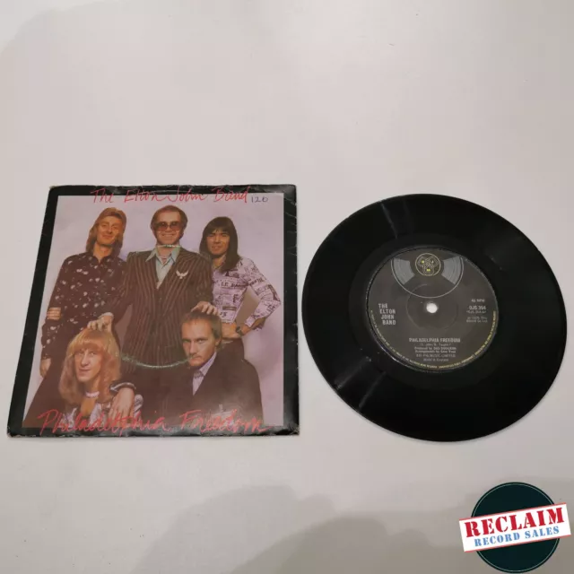 elton john band philadelphia freedom 7" vinyl record very good condition