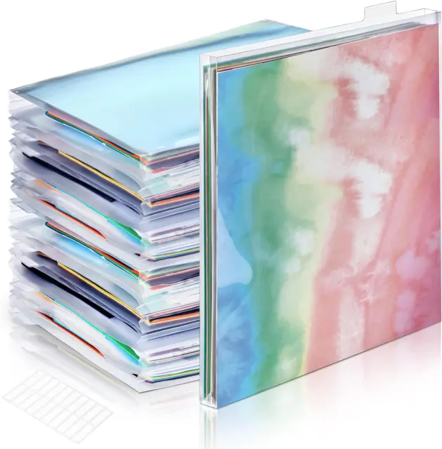 24 Pcs 12X12 Scrapbook Paper Storage Organizer - Clear Plastic Paper Holder