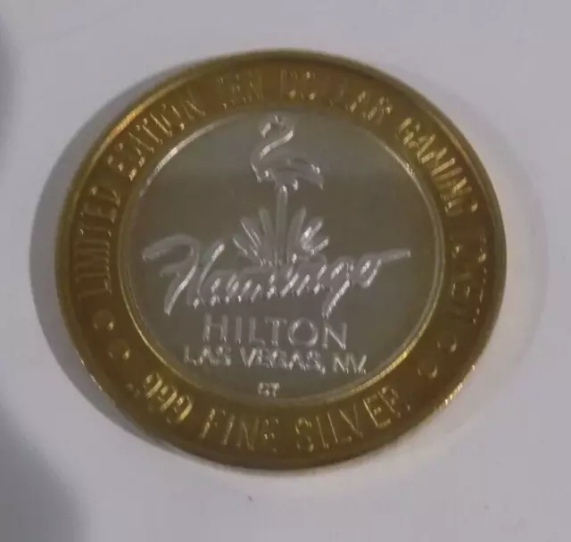 Flamingo Hilton $10 Gaming Coin Token 1946 Las Vegas NV .999 Fine Silver