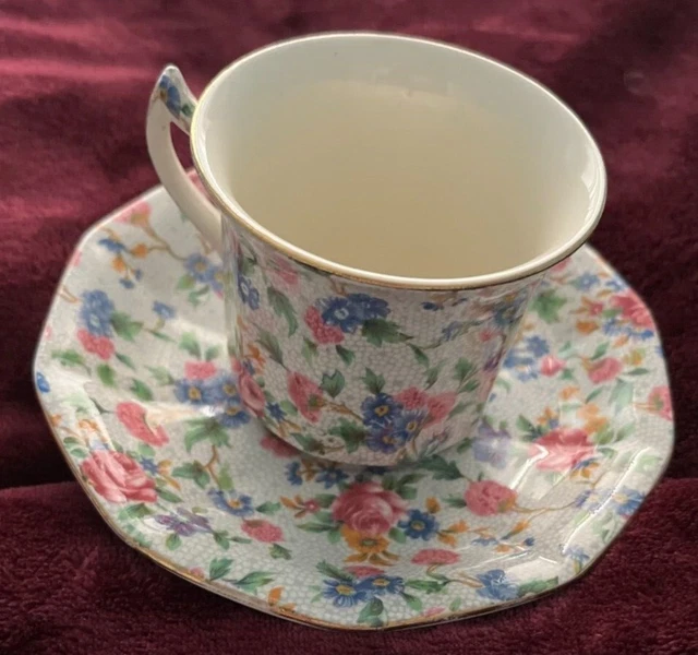 Royal Winton Grimwades Old Cottage Chintz Tea Cup Saucer Creamer & Small Bowl