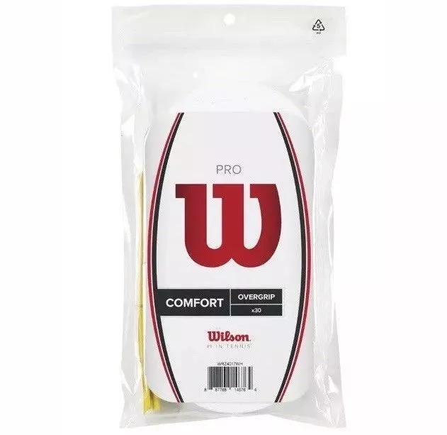 New Wilson Pro Overgrip 30 Pack Tennis Over Grip - Comfort -  White