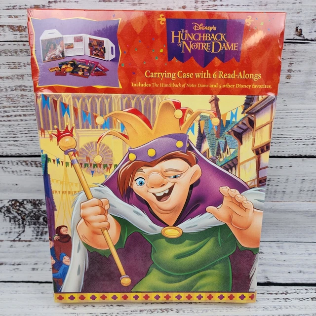 6 DISNEY READ Along Books 3 Cassette Tapes Carry Case Hunchback Lion
