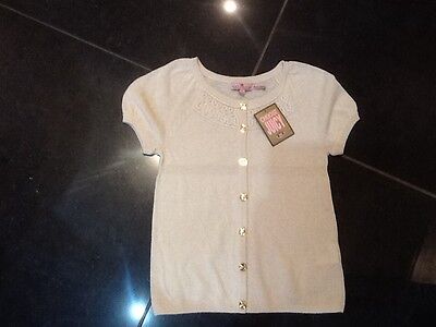 NWT Juicy Couture New & Gen. Girls Age 8 Cream Cotton Blend Cardigan With Heart
