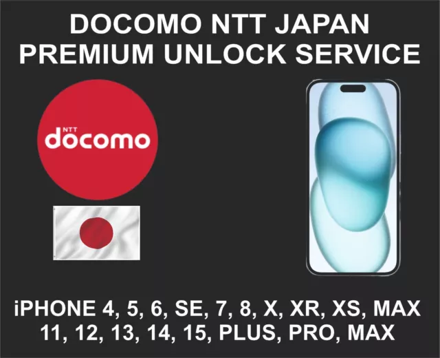 NTT Docomo Japan, iPhone All Models, Factory Unlock, Premium