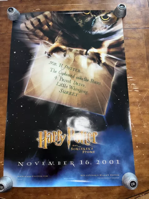 Original Harry Potter and the Sorcerer's Stone 2001 Double Sided Movie Poster