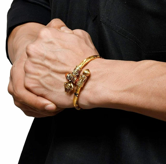 OM Trishul Rudraksha Lord Shiva Damroo Boho Kada Bahubali Bracelet...