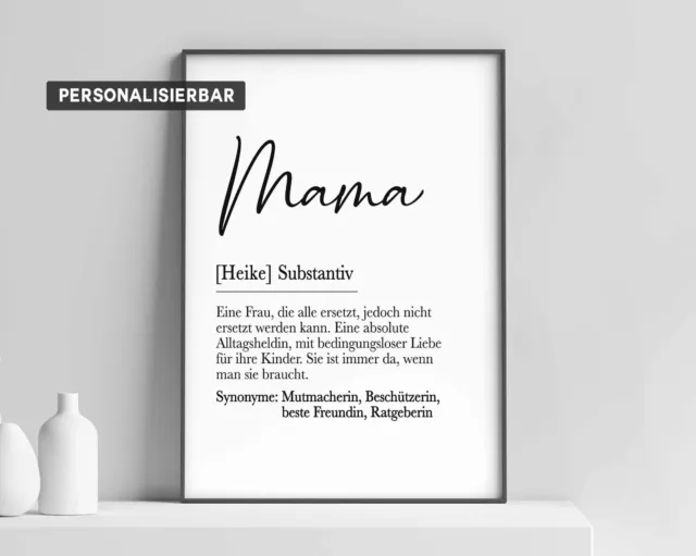 Mama Definition, Bild Mama Geschenk mit Namen, Namensbild Mutter,