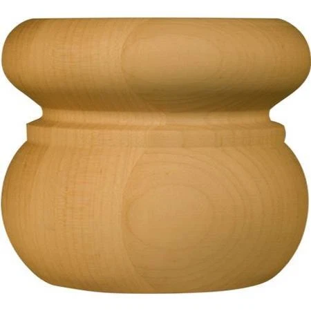 OSBORNE WOOD PRODUCTS 4113M 3 x 3 3/8 Sapelo Round Bun Foot in Soft Maple