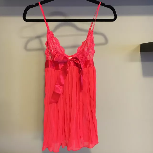 Victoria's Secret Pleated Babydoll Red Lingerie Size Small New