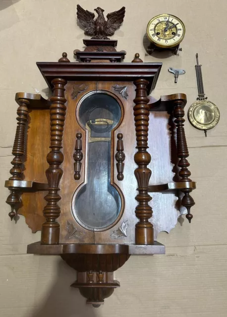 Exquisite Antique Mahogany German Wall Clock with FMS Movement - Circa 1900 -GWO