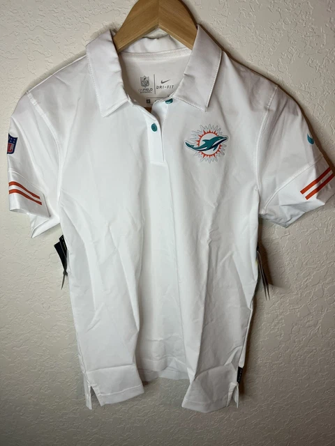 Nike Miami Dolphins Women Polo Size Small Dri Fit On Field
