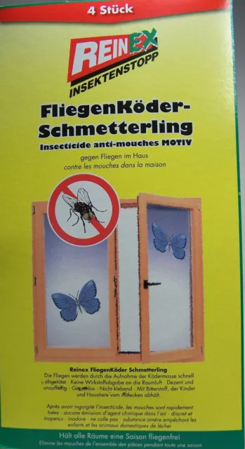 4 x Schmetterling Fliegenköder Fliegenfänger geruchlos Insektenschutz  W I R K T
