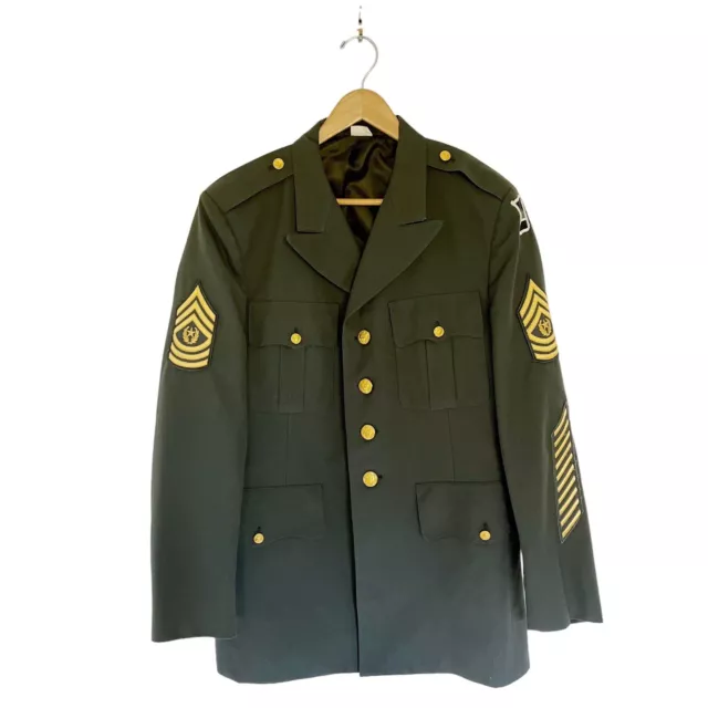 VTG US MILITARY Army Green Coat Dress Blazer Jacket Uniform Mens Size ...