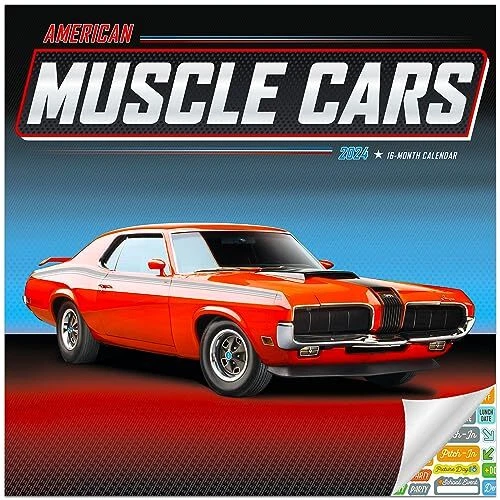 AMERICAN MUSCLE CARS Calendar 2024 Deluxe 2024 Muscle Cars Wall
