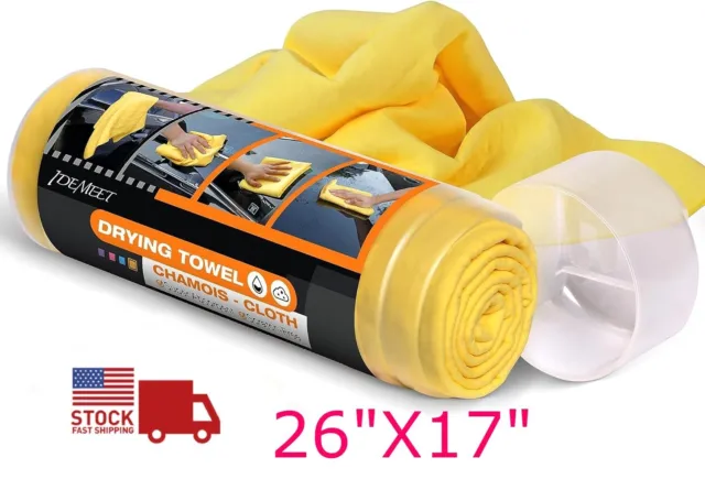 1 Car Wash Chamois Shammy Towel Synthetic Super Absorbent Drying Cloth Wipe Auto