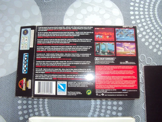 MINT Jurassic Park PART 2 : The chaos continue Complet VF Snes Super Nintendo 3