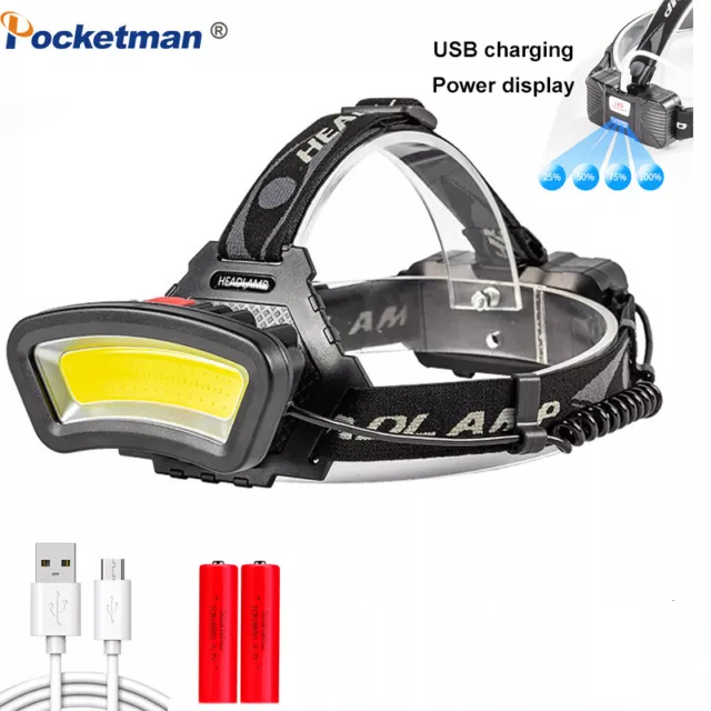 150000LM LED Headlight USB Rechargeable HeadLamp Work Light Camping Hunting Lamp