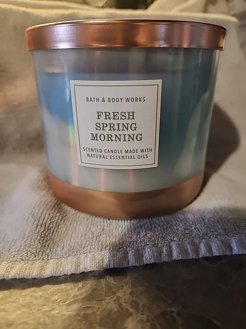 BATH BODY WORKS FRESH SPRING MORNING 3 Wick 14.5oz Large Jar Candle £18