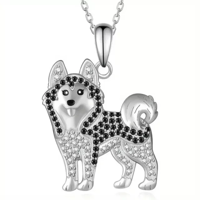 Creative Unique Black White Husky Pendant Necklace Cute Pet Dog Women Girl Party