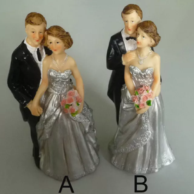 Figuras Torta Plata Boda Decoración Pieza Tarta Novios 15cma Elegir