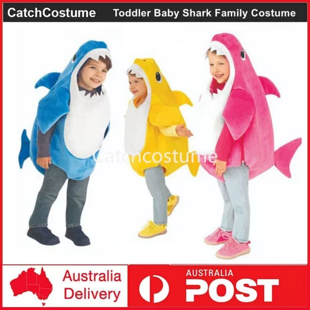 Kids Mummy Daddy Baby Shark Family Costume Toddler Deluxe Boys Girls Jumpsuit