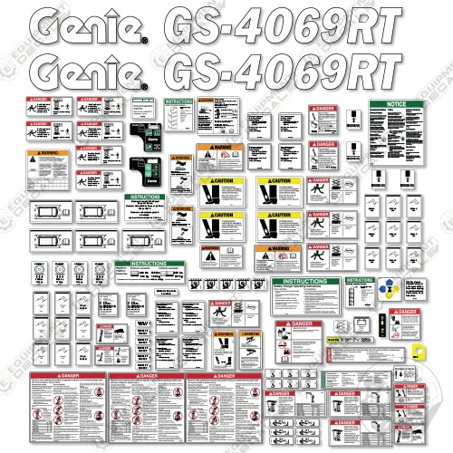 GENIE GS-4069RT DECAL Kit Scissor Lift Replacement Stickers - 3M Vinyl 