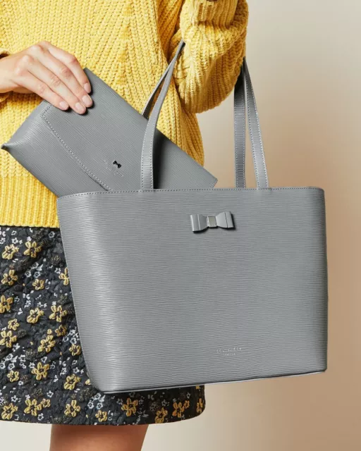 Ted baker jessica online bow leather shopper bag