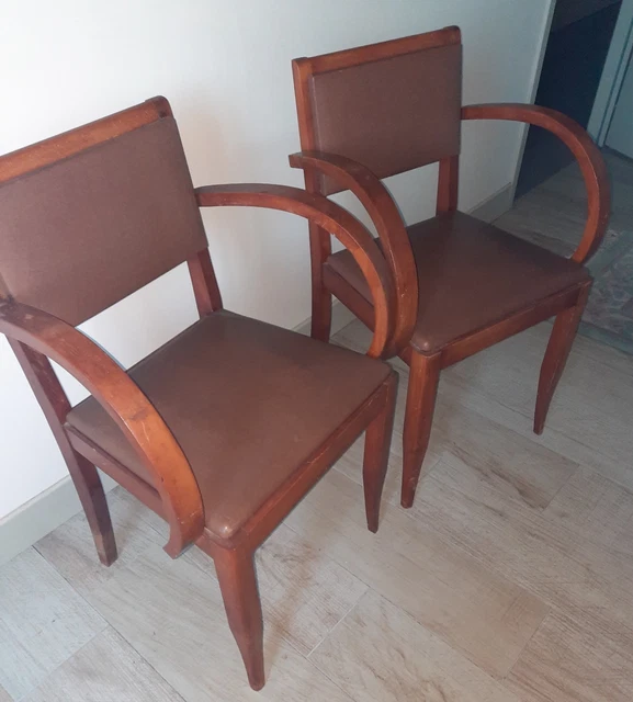 Lot De 2 Fauteuils Bridge En Tissu Vieux Rose - Style Classique - Structure Bois