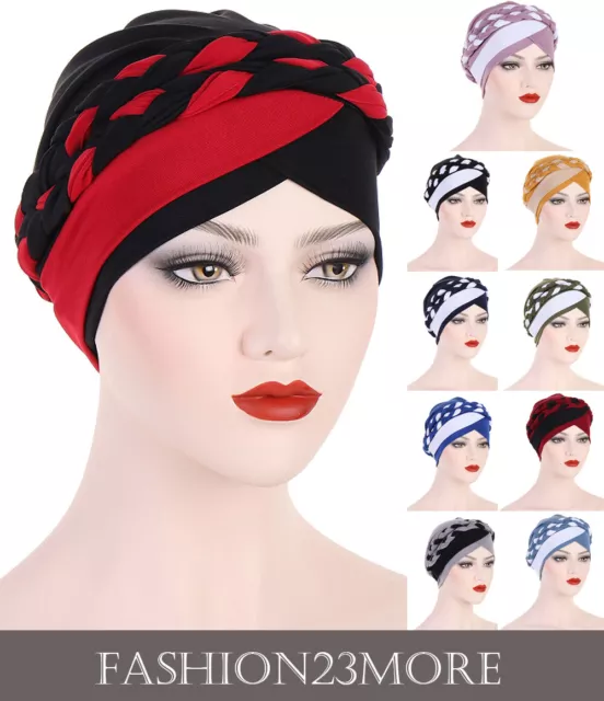 Cappello Hijab Hijab Doppio Strato Intreccia Capelli Intreccia Turbante Musulmano Testa Avvolgente