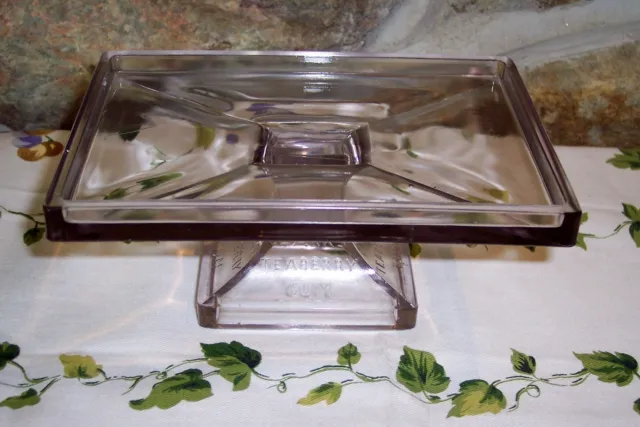 vintage clark's teaberry gum pedestal glass general store stand display tray