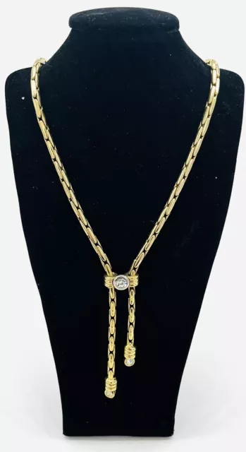 Bigiotteria Collier Donna, Placcato Oro, Zirconia, 45 CM Lungo, Buono Stato